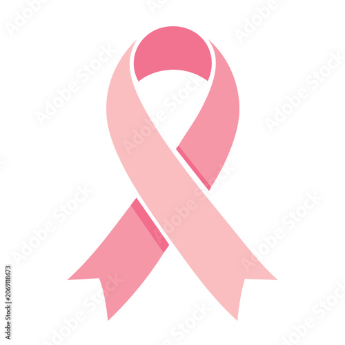 Pink ribbon symbol for breast cancer awareness