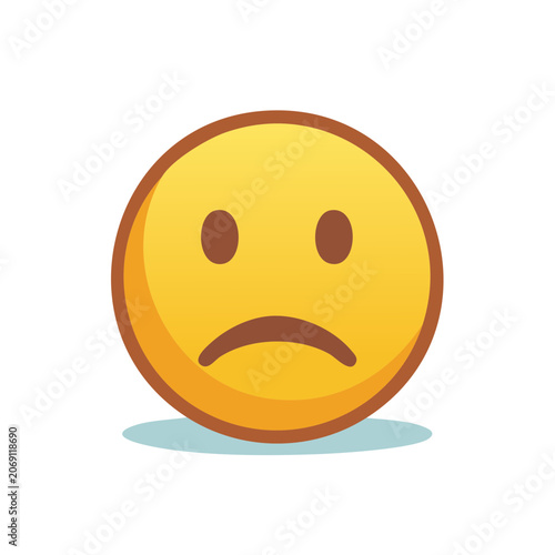 Sad emoji face vector icon