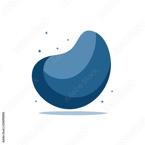 Abstract blue organic blob shape vector