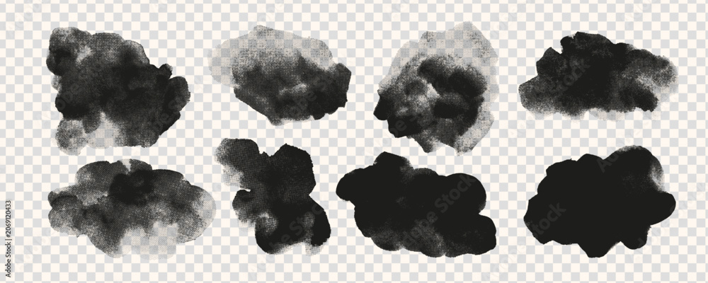 Obraz premium Noisy grainy texture. Gradient distress overlay texture. Rough grunge background. Halftone design. Cloud, fog, dirty water, ink, paint drop. Risograph print effect.