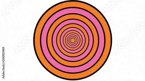 Vibrant concentric circle design element.