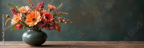 Intricate dried flower display in ceramic vase, flowers, vintage, botanical