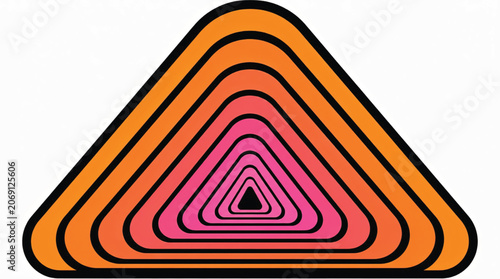 Vibrant Orange Pink Triangle Geometric Shape.
