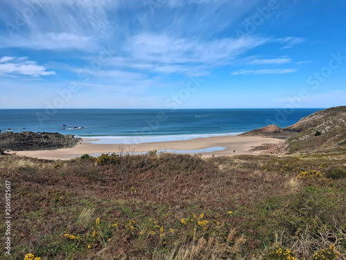 Scenic view of a beach in Côtes-d'Armor, Brittany, France