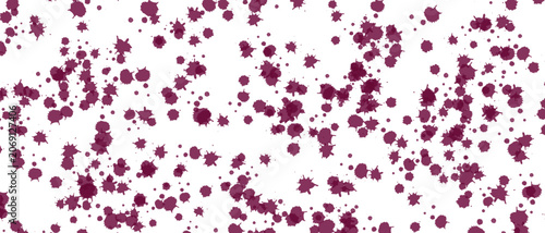 Vibrant purple paint splatters scattered across a with dynamic artistic expression