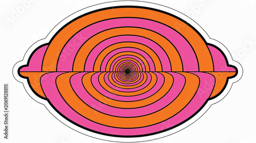 Vibrant Pink Orange Concentric Circles Design.