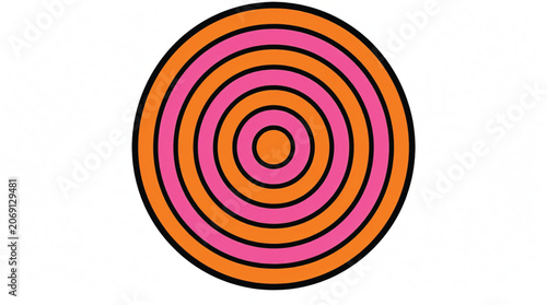 Vibrant Pink Orange Concentric Circles Design.