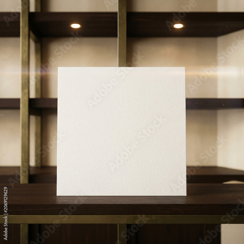 Espaço vazio para mockup em um balcão de madeira vazio