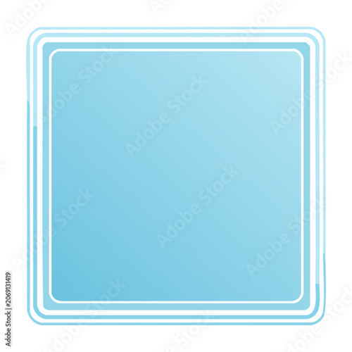 Blue square frame with rounded corners and white border