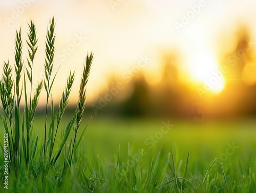 Breezy garden meadow glowing with summer wildflowers and golden warmth