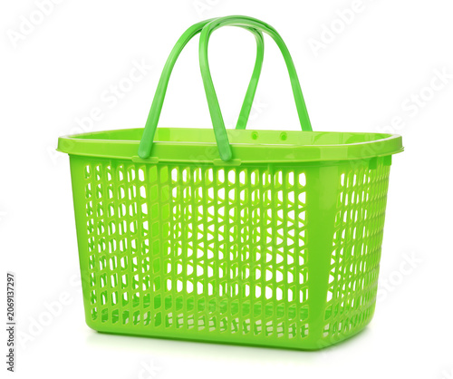Empty green plastic  basket