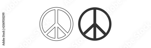 Photos Vector illustration of a black peace sign for anti war and harmony concepts