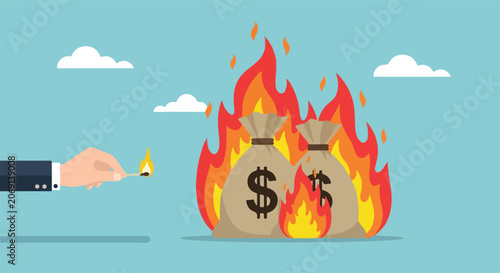 Canvastavla Money burning concept
