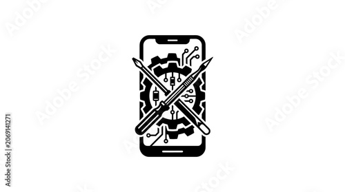 Fotografie No Phone Zone Warning Symbol Illustration.
