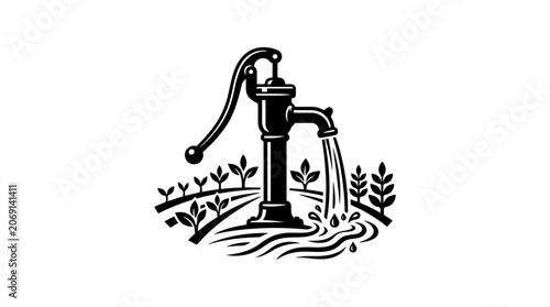 Old Fashioned Water Pump System.