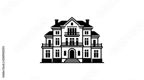 Large house with multiple windows.