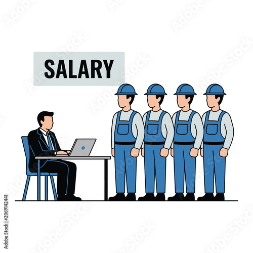 Salary payment meeting business professional staff illustration