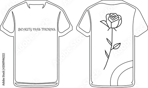 Foto White t-shirt apparel mockup template with front and back preview featuring beau