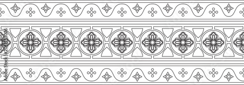 Bild auf Leinwand Vector black contour gothic border