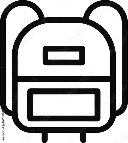 school backpack line art icon