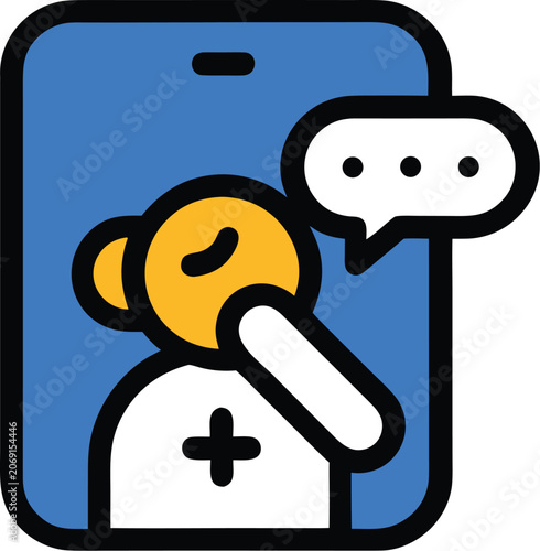 telemedicine-line-art-icon--modern-healthcare-vector