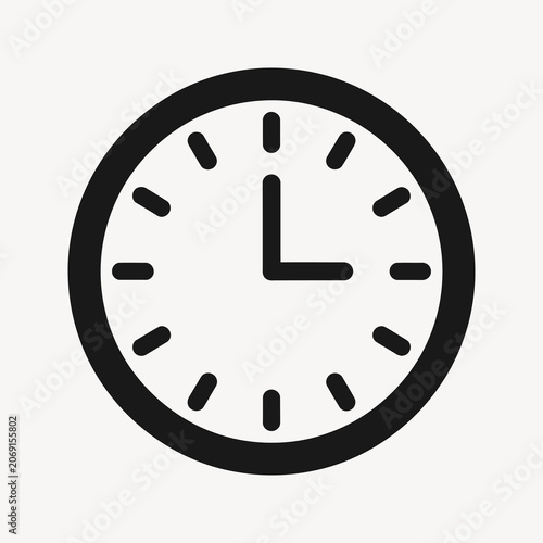 Simple clock icon on a white background.