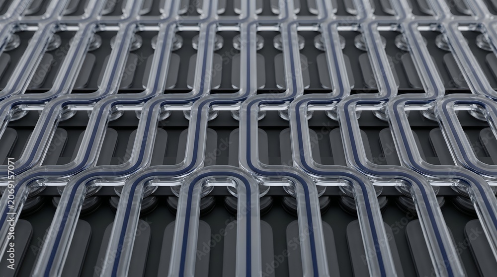 Fototapeta premium Macro 3D Render of Distributed Acoustic Sensing Fiber Optic Core.