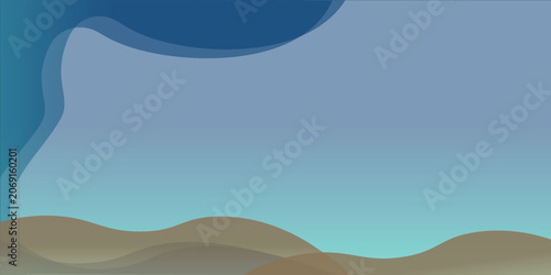 Vibrant Coral Reef Underwater Ecosystem with Tropical Fish and Deep Ocean Blue Gradient