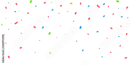 Sparse colorful celebration confetti overlay on transparent background. Minimalist party decor PNG