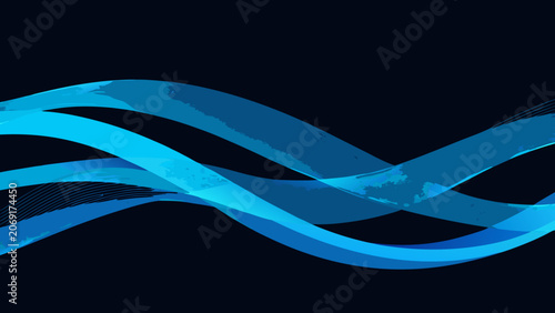 Foto Abstract blue wave pattern against a dark background featuring flowing lines and