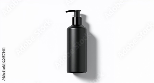 Matte pump bottle isolated on white background with black finish and pump � Beauty and Cosmetic Photography for Skincare and Fashion Brand