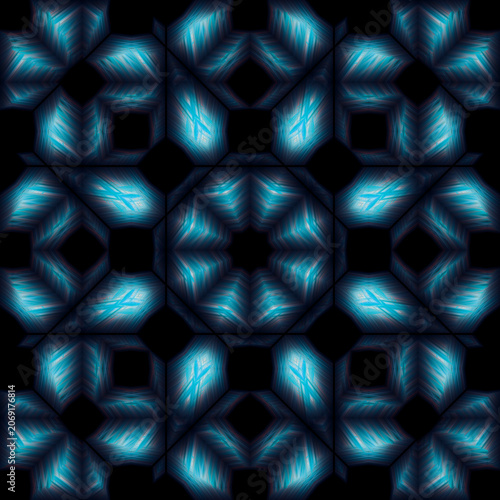 Seamless geometric floral pattern with Mediterranean tile motif