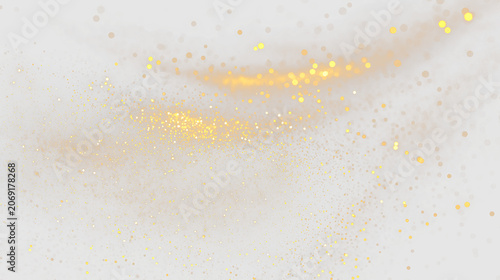 Foto Bright golden particles float on a transparent background during a festive celeb