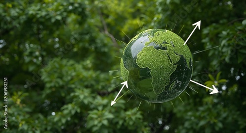 A global symbol for eco-friendly business practices is depicted against a green � Education and Learning Concept for Academic and Student Success