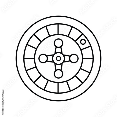 Roulette icon with white background vector stock illustration