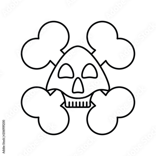 Skull icon with white background vector stock illustration