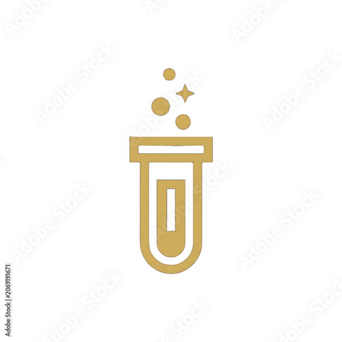 Minimalist Gold Test Tube Icon
