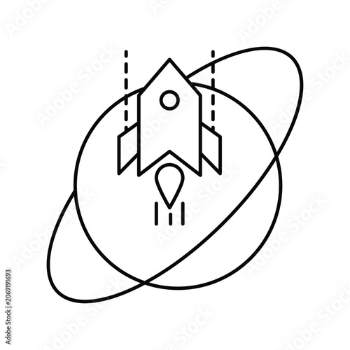 Space Game icon with white background vector stock illustration