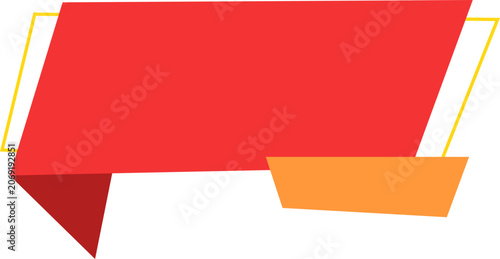 Red and Orange Origami Banner Ribbon