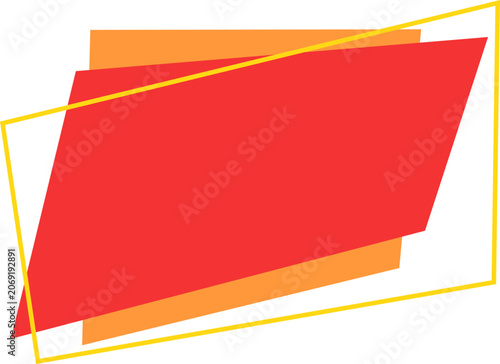 Abstract Geometric Red and Orange Label Banner