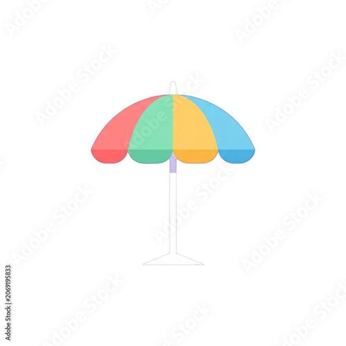 Minimalist colorful beach umbrella icon