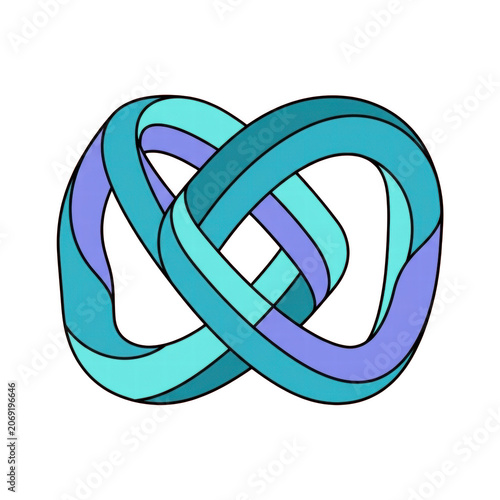 Abstract interlocking infinity knot geometric design