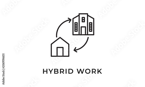 Hybrid Work Vector Icon Isolated On White Background        