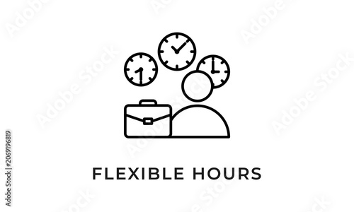 Flexible Hours Vector Icon Isolated On White Background        