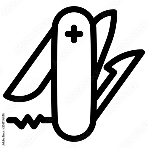 Swiss Army Knife Outline Icon, Tool Multi-tool, Blade Portable