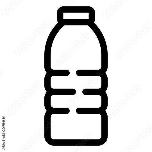 Water Bottle Outline Icon, Container Drink, Hydration Vessel