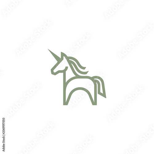 Minimalist unicorn icon vector illustration