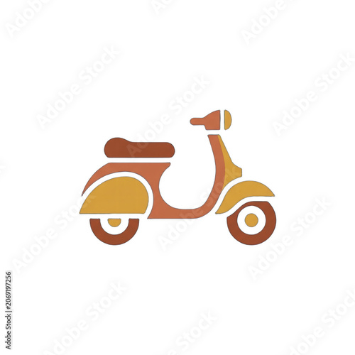Minimalist vintage scooter icon