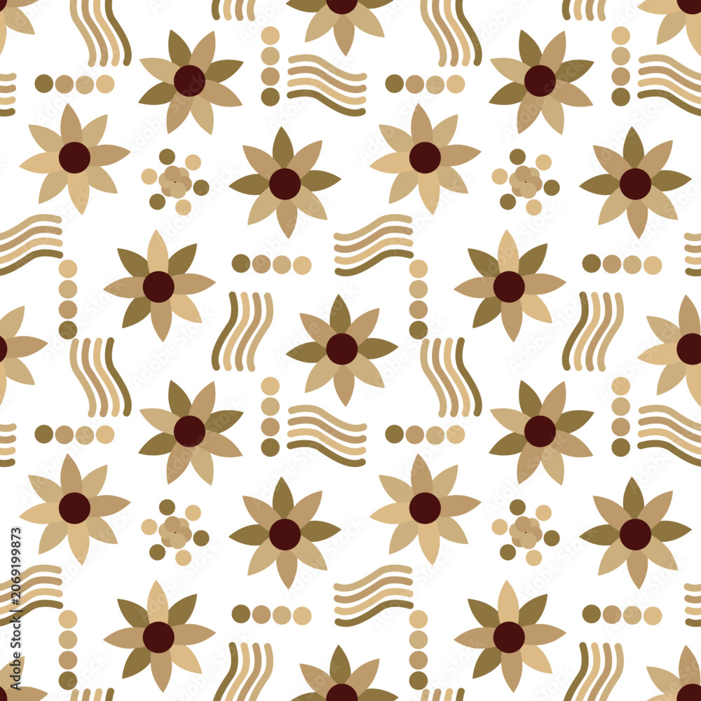 Fototapeta premium Vector - Colored geometric template seamless pattern.