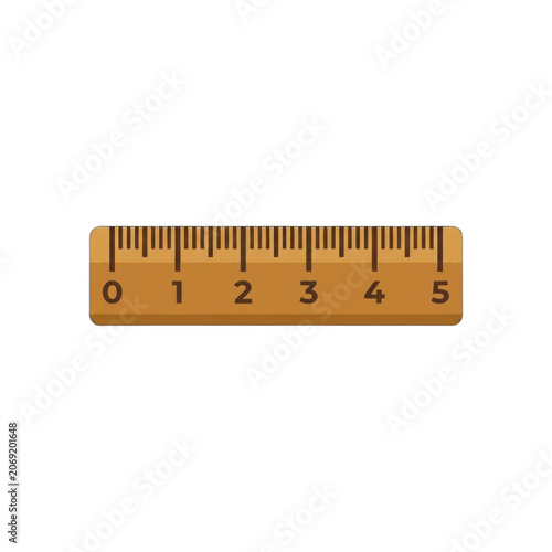 Wooden ruler measuring tool on black background